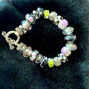 Colorful Wheel Beads Toggle Clasp Bracelet